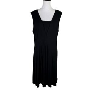 JM Collection Black Sleeveless Ponte Knit Short Casual Skater Dress